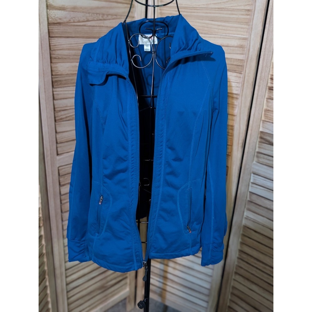 Tangerine Athletic Performance Full Zip Blue Jacket Pockets Sz Small S